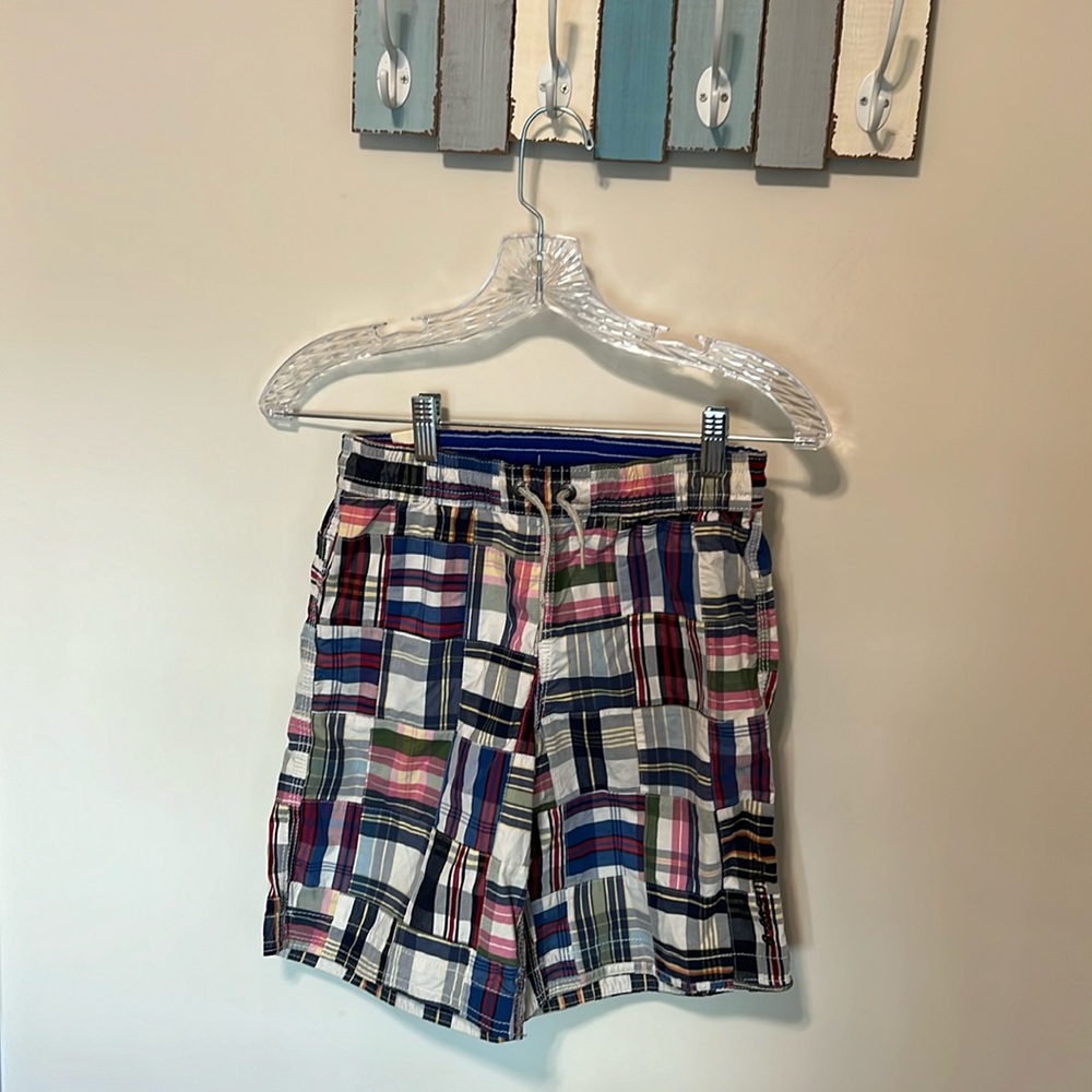 GAP Kids Boys Surf Swim Trunks / Size M (8) / Brand NWT / Patched Plaid Pattern